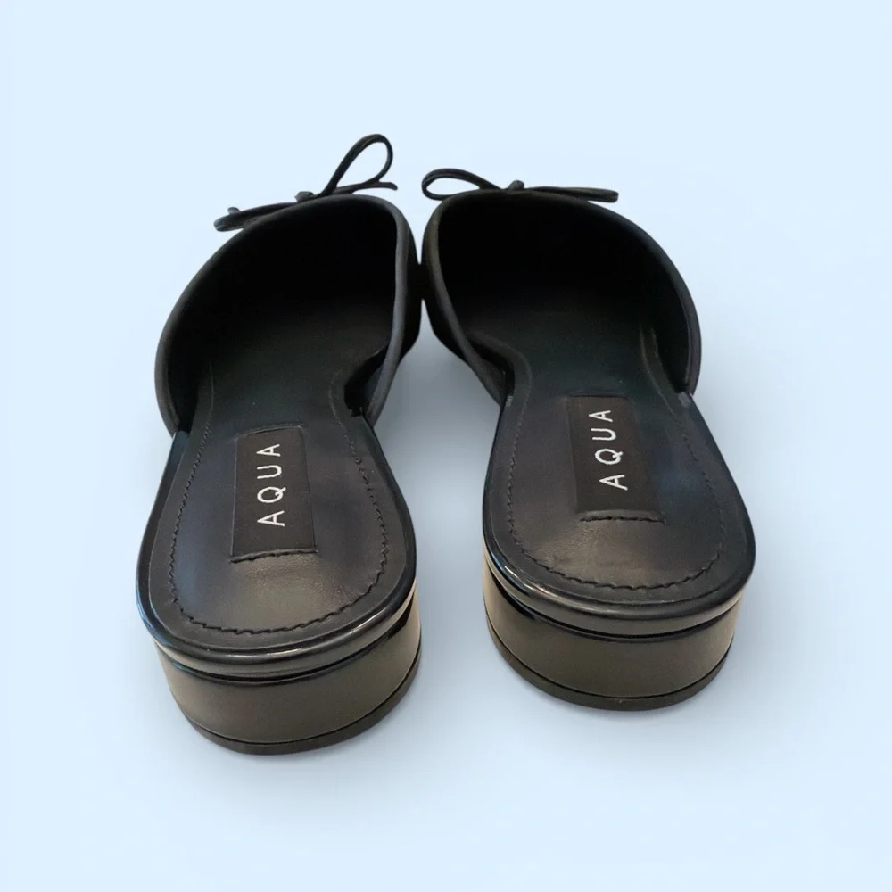 Aqua Glossy Black Loafers - Picture 2 of 5